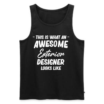 Voici à quoi ressemble un grand designer extérieur - Débardeur bio Premium Homme - noir - Devant - AI Model Male 178 light (178cm)