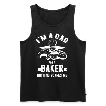 I'm a father and a baker Nothing bothers me - Men's Premium Organic Tank Top - black - Front - Michal (187cm)