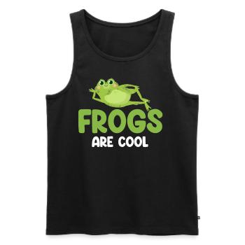 Frogs are cool frog lovers, - Men's Premium Organic Tank Top - black - Front - AI Model Male 178 light (178cm)