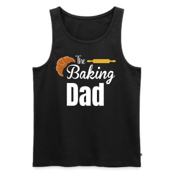 Der Backende Papa Lustige - Männer Premium Bio Tank Top - Schwarz - Vorne - AI Model Male 178 light (178cm)