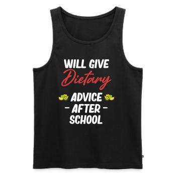 Will give nutrition tips after school - Men's Premium Organic Tank Top - black - Front - AI Model Male 178 light (178cm)
