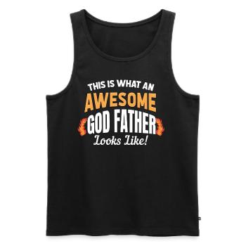 So Sieht Ein Großartiger Pate Aus! Patenkinder - Männer Premium Bio Tank Top - Schwarz - Vorne - Michal (187cm)
