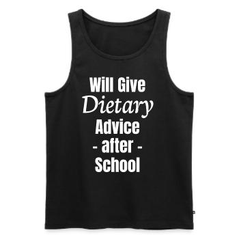 Will give nutrition tips after school - Men's Premium Organic Tank Top - black - Front - AI Model Male 178 light (178cm)