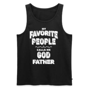 Meine Lieblingsmenschen Nennen Mich Patenpate - Männer Premium Bio Tank Top - Schwarz - Vorne - Michal (187cm)