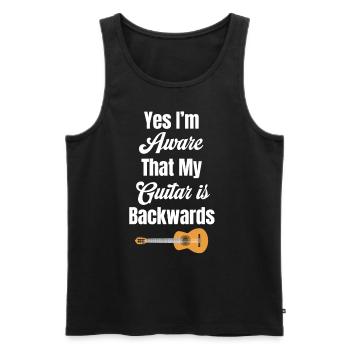 Ja, Ich Bin Mir Bewusst, Dass Meine Gitarre - Männer Premium Bio Tank Top - Schwarz - Vorne - AI Model Male 178 light (178cm)