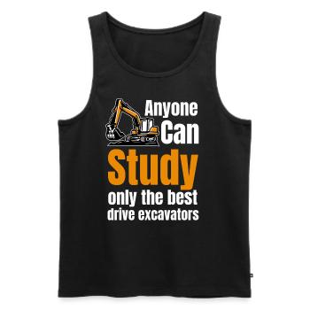 Jeder Kann Nur Die Besten Bagger Studieren Bagger - Männer Premium Bio Tank Top - Schwarz - Vorne - AI Model Male 178 light (178cm)