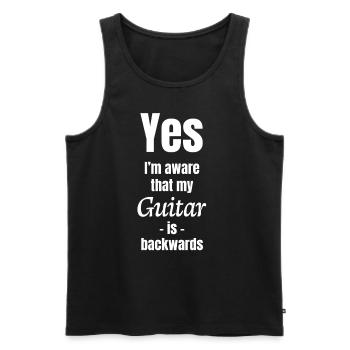 Ja, Ich Bin Mir Bewusst, Dass Meine Gitarre - Männer Premium Bio Tank Top - Schwarz - Vorne - AI Model Male 178 light (178cm)