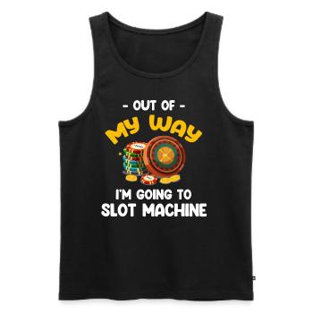 Aus Dem Weg, Ich Werde Zum Spielautomaten Gambler - Männer Premium Bio Tank Top - Schwarz - Vorne - AI Model Male 178 light (178cm)