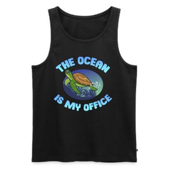 The Ocean Is My Office Marine Biologist - Men's Premium Organic Tank Top - black - Front - AI Model Male 178 light (178cm)