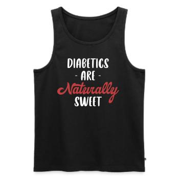 Les diabétiques sont naturellement sucrés - Débardeur bio Premium Homme - noir - Devant - Michal (187cm)