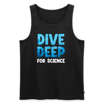 Take a deep dive into the science of a funny - Men's Premium Organic Tank Top - black - Front - AI Model Male 178 light (178cm)