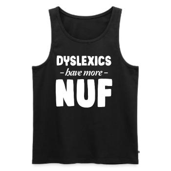 Dyslexics have more Nuf-awareness - Men's Premium Organic Tank Top - black - Front - AI Model Male 178 light (178cm)
