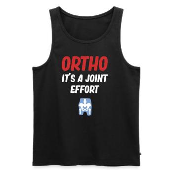 ortho ortho it's a joint effort lus - Men's Premium Organic Tank Top - black - Front - AI Model Male 178 light (178cm)
