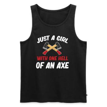Nur Ein Mädchen Mit Einer Höllischen Axt, Das - Männer Premium Bio Tank Top - Schwarz - Vorne - Michal (187cm)