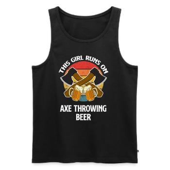 Dieses Mädchen Läuft Auf Axtwerfen Und Bier - Männer Premium Bio Tank Top - Schwarz - Vorne - Michal (187cm)