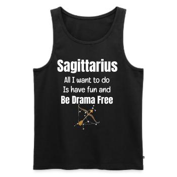 Sagittarius I just want to have fun and be free from - Men's Premium Organic Tank Top - black - Front - Michal (187cm)