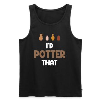 I would make this fun pottery artwork - Men's Premium Organic Tank Top - black - Front - AI Model Male 178 light (178cm)