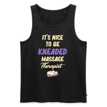 It's nice to be kneaded, - Men's Premium Organic Tank Top - black - Front - AI Model Male 178 light (178cm)