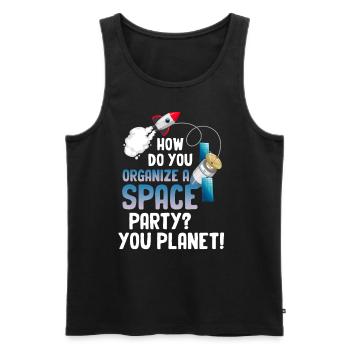 Wie Organisiert Man Eine Weltraumparty? Du - Männer Premium Bio Tank Top - Schwarz - Vorne - AI Model Male 178 light (178cm)
