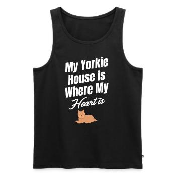 My Yorkie house is the place where my heart shines. - Men's Premium Organic Tank Top - black - Front - AI Model Male 178 light (178cm)