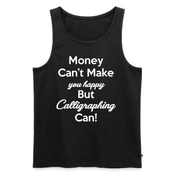 Money can't make you happy, but - Men's Premium Organic Tank Top - black - Front - AI Model Male 178 light (178cm)