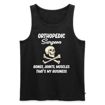 Bones, joints, muscles – that's my business - Men's Premium Organic Tank Top - black - Front - AI Model Male 178 light (178cm)