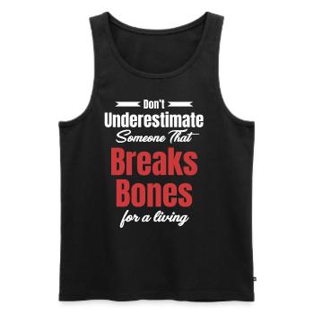 Don't underestimate someone who - Men's Premium Organic Tank Top - black - Front - AI Model Male 178 light (178cm)