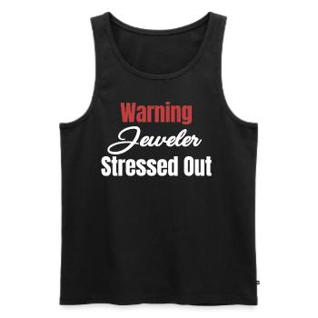 Warnung Juwelier Gestresste Diamanten - Männer Premium Bio Tank Top - Schwarz - Vorne - Michal (187cm)