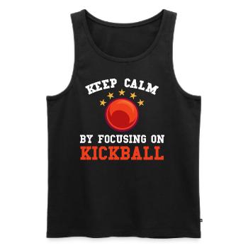 Stay calm by focusing on the - Men's Premium Organic Tank Top - black - Front - Michal (187cm)