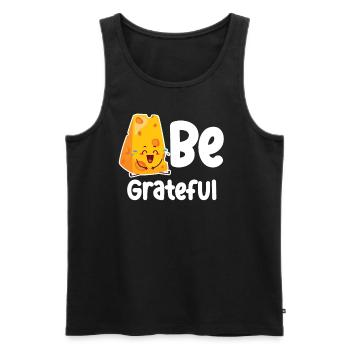 Be Grateful Cheese Wortspiele Cheddar Mozzarella - Männer Premium Bio Tank Top - Schwarz - Vorne - AI Model Male 178 light (178cm)