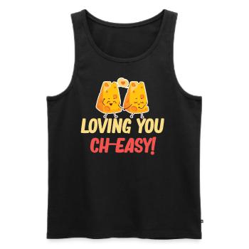 Loving You Ist Ch-easy Cheese Cheddar Mozzarella - Männer Premium Bio Tank Top - Schwarz - Vorne - AI Model Male 178 light (178cm)