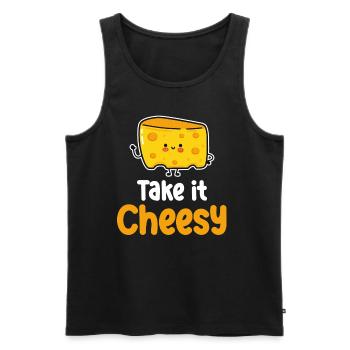 Take It Käse Cheddar Mozzarella Molkerei-parmesan - Männer Premium Bio Tank Top - Schwarz - Vorne - AI Model Male 178 light (178cm)