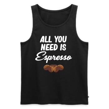 All you need is a caffeinated - Men's Premium Organic Tank Top - black - Front - AI Model Male 178 light (178cm)
