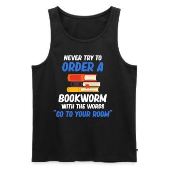 N’essayez jamais de tuer un rat de bibliothèque avec le - Débardeur bio Premium Homme - noir - Devant - Michal (187cm)