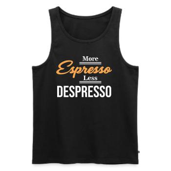 More Espresso Less Depresso Barista - Men's Premium Organic Tank Top - black - Front - AI Model Male 178 light (178cm)