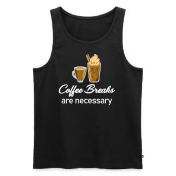 Kaffeepausen Sind Notwendig Cafecito Espresso - Männer Premium Bio Tank Top - Schwarz - Vorne - AI Model Male 178 light (178cm)