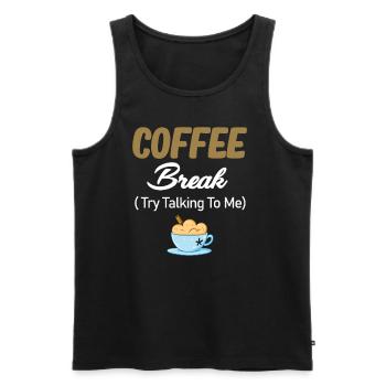 Pause café Essayez en 10 minutes Espresso - Débardeur bio Premium Homme - noir - Devant - Michal (187cm)