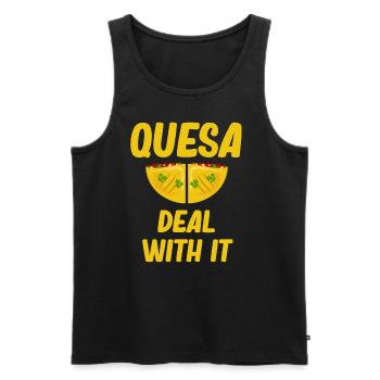 Quesa Deal With It Quesadilla Lover Burritos - Men's Premium Organic Tank Top - black - Front - AI Model Male 178 light (178cm)