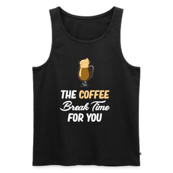 L’heure de la pause-café pour vous Cafecito Espresso - Débardeur bio Premium Homme - noir - Devant - Michal (187cm)