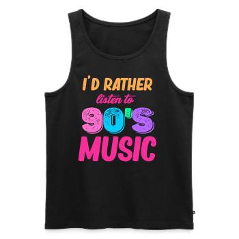 I'd rather listen to 90s music, Boomer-age, - Men's Premium Organic Tank Top - black - Front - AI Model Male 178 light (178cm)