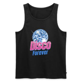 Disco Forever Lover Classic Groovy Vintage - Männer Premium Bio Tank Top - Schwarz - Vorne - Michal (187cm)