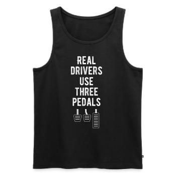 Real Riders Use Three Pedals Funnier - Men's Premium Organic Tank Top - black - Front - Michal (187cm)
