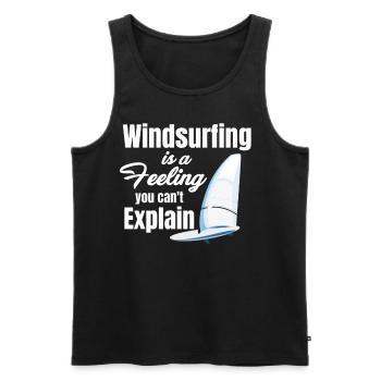 Windsurfen Ist Ein Gefühl, Das Man Nicht Erklären - Männer Premium Bio Tank Top - Schwarz - Vorne - AI Model Male 178 light (178cm)
