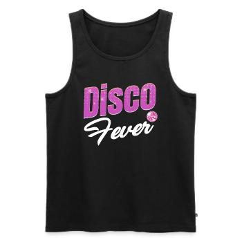 Disco Fever Lover Classic Groovy Vintage Jukebox - Men's Premium Organic Tank Top - black - Front - AI Model Male 178 light (178cm)