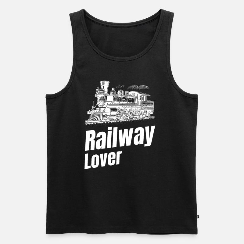 Railway Lover Funny Train Driver - Men's Premium Organic Tank Top - black