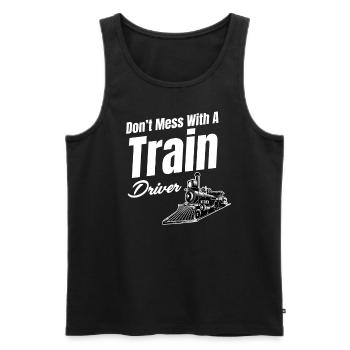 Don't mess with a - Men's Premium Organic Tank Top - black - Front - AI Model Male 178 light (178cm)