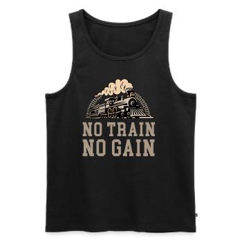 No Train No Gain Driver Engine Transmission - Men's Premium Organic Tank Top - black - Front - AI Model Male 178 light (178cm)