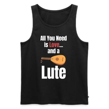 All you need is love and a - Men's Premium Organic Tank Top - black - Front - AI Model Male 178 light (178cm)