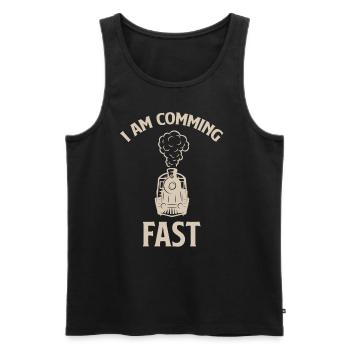 I'm Coming Quickly Funny Train Driver Machinist - Men's Premium Organic Tank Top - black - Front - AI Model Male 178 light (178cm)