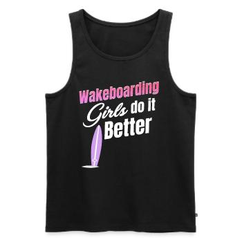 Wakeboard-mädchen Machen Es Besser Wellen - Männer Premium Bio Tank Top - Schwarz - Vorne - AI Model Male 178 light (178cm)